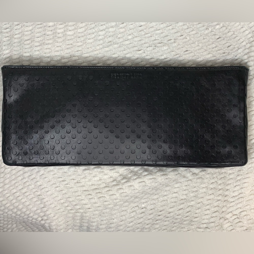 Helmut Lang Black Perforated Leather Clutch w/ Snaps for Strap (strap not inch) - Picture 4 of 16